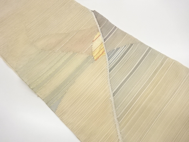 Gauze, abstract, horizontal striped pattern, woven Nagoya obi